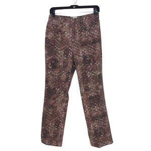 Chico’s Pants Women’s 8 Brown Jeans Abstract Print Painterly Aztec Tribal